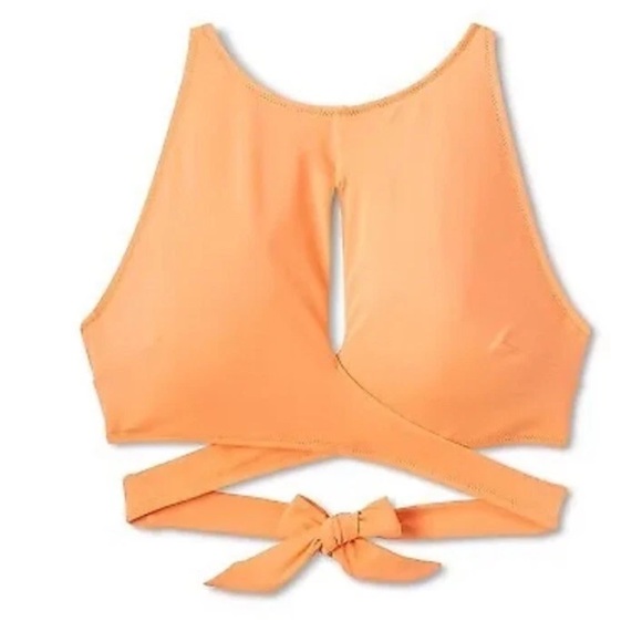 Shade & Shore Other - Shade & Shore Orange High Neck Bikini Top 34C